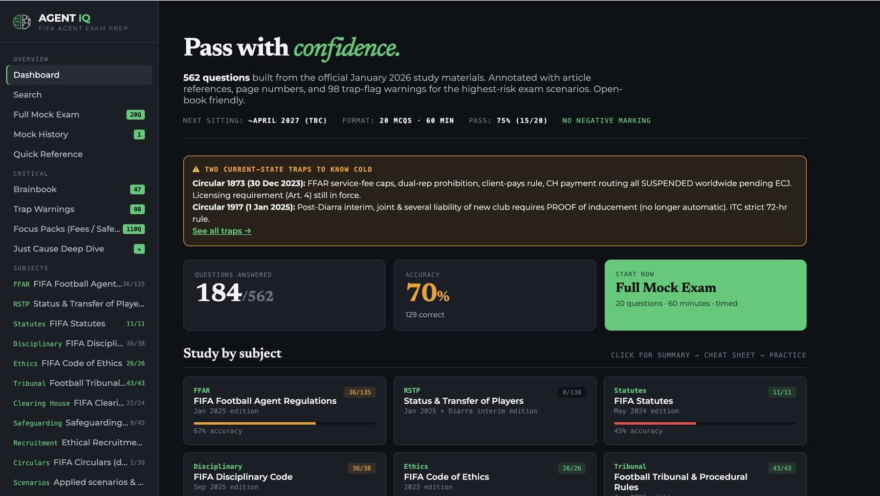 AgentIQ study dashboard